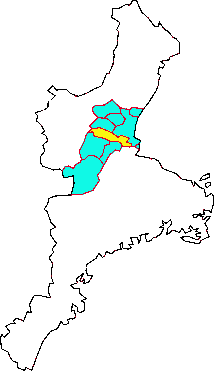 三重県,久居市は津と合併